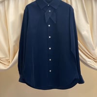 【 daichïogata 予約 】 CORDUROY CROSSTIE SHIRT -NAVY- -2026年9月発送予定-