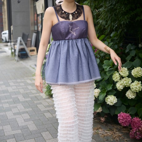 【 natsumi osawa 予約 】 swan embroidered tulle bustier -2026年8月～9月発送予定-
