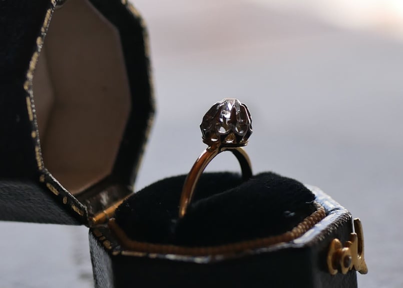 FR-32 天然ダイアモンド エドワーディアン アンティークリング