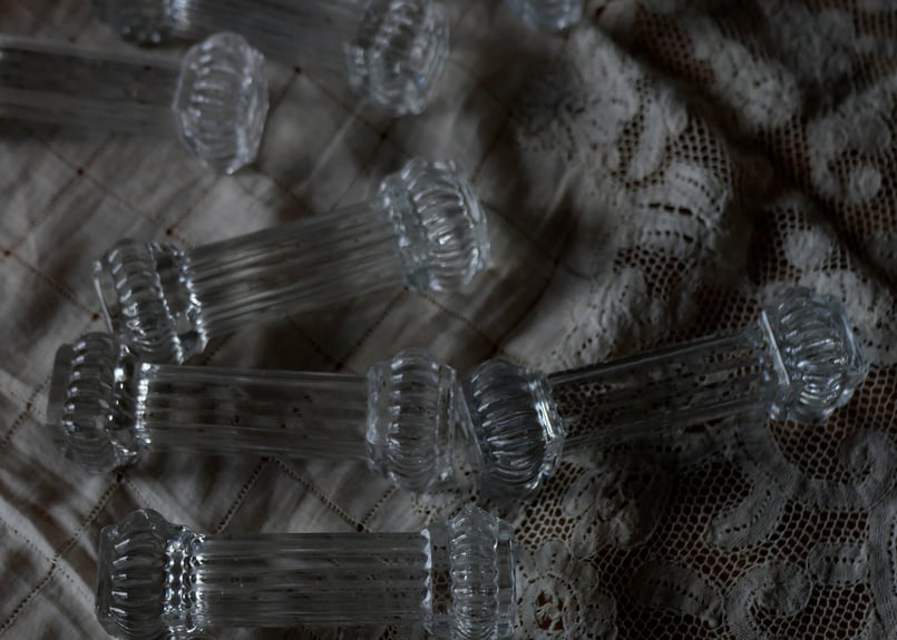 ガラスのカトラリーレスト フランスアンティーク ヴィンテージ