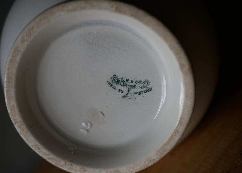 フランスアンティーク クレイユモントロー ピシェ ボウル セット 洗面