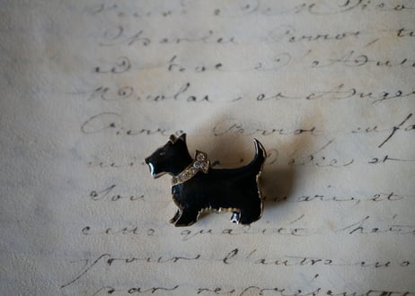 DOG ブローチ France brocante, vintage brooch スコティッシュ