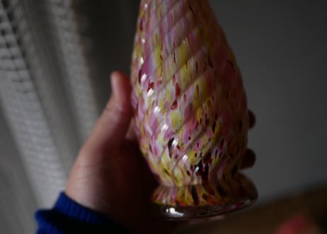 クリシー　花瓶　フラワーベース　ピンクベース　フランスヴィンテージ　ブロカントのある暮らし