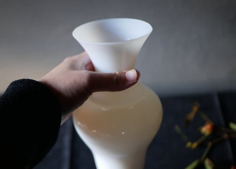 オパリンフラワーベース　花器　花瓶　オパリン　フランスヴィンテージ　ブロカントのある暮らし