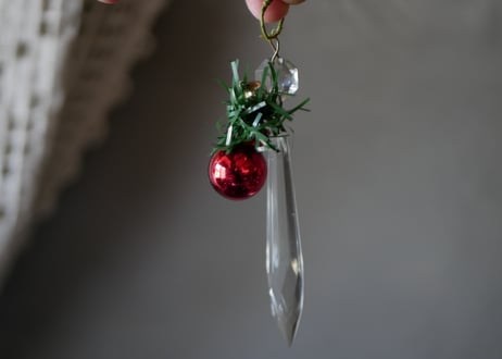 カットガラス　シャンデリアパーツ　オーナメント　クリスマス　フランスアンティーク