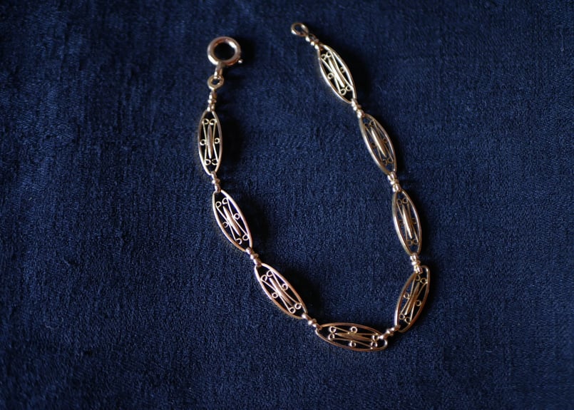 FB-07】フィリグリー K18 アンティークブレスレット アンティーク