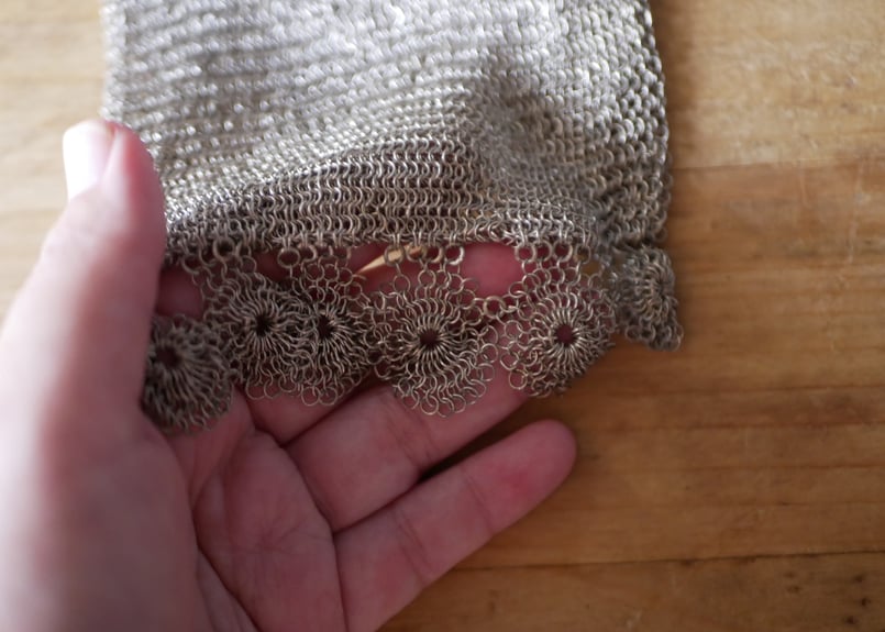 純銀　シャトレーンバッグ　メッシュバッグ　フランスアンティーク　ヨーロッパ 純銀 シャトレーンバッグ メッシュバッグ フランスアンティーク