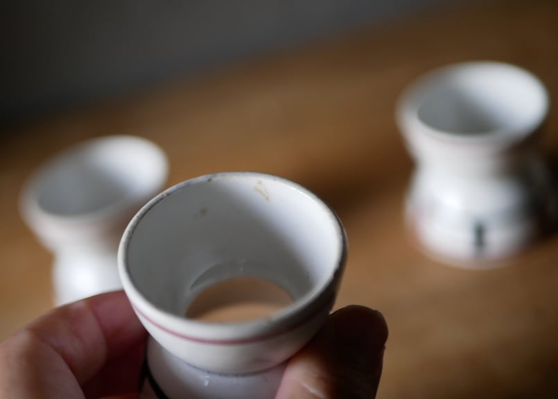 バスク柄 エッグスタンド フランスアンティーク アンティークの