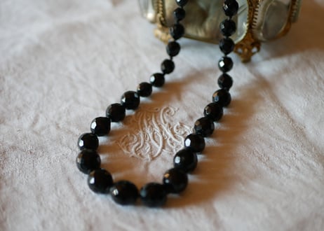 フレンチジェット　ガラスのネックレス　③french jet glass necklace