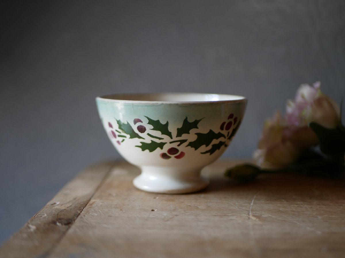 T様御成約品】ヒイラギ ミニカフェオレボウル フランスアンティーク