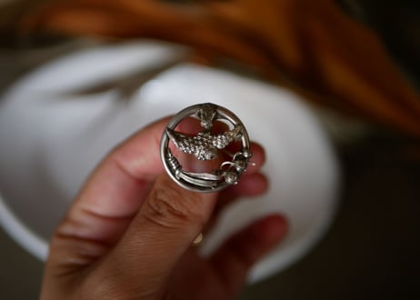 Brooch, Swallow and Muguet