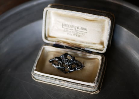 宿り木 ヤドリギ ブローチ FRANCE antique BROCANTE vintage