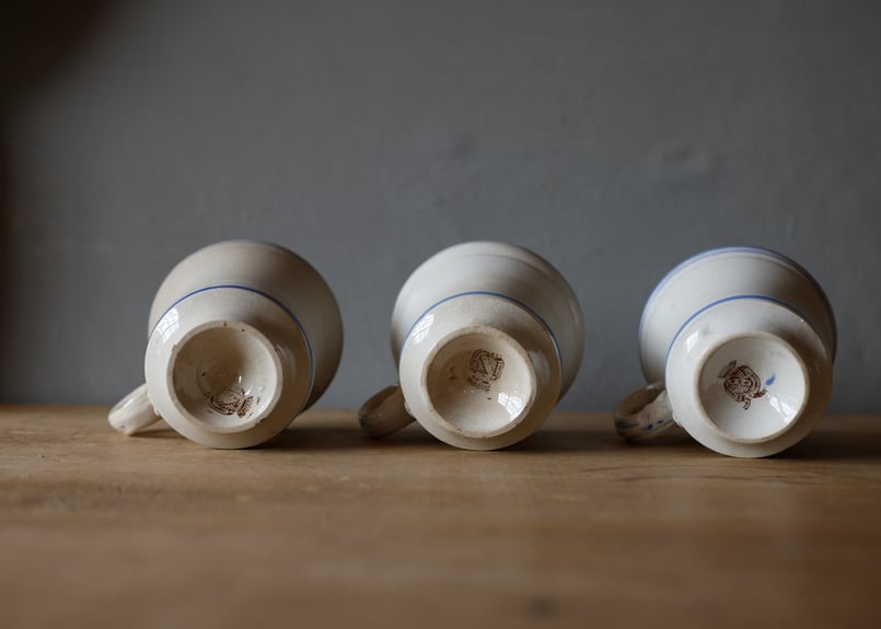 アンティーク ブリュロ フランス ブロカント ブリュロカップ ブルーライン フランスアンティーク ブロカントのある