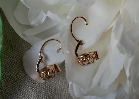 FE-06 Natural Diamond K18 PG Earrings
