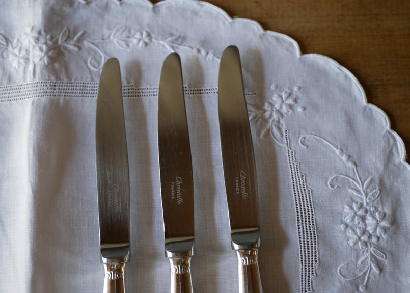 希少 クリストフル マルリー デザートナイフ 2点 Christofle 'MARLY' デザートナイフ20cm/クリストフル