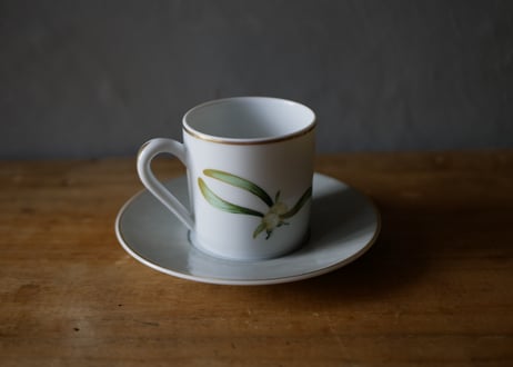 LIMOGES  リモージュ　宿り木　デミタスＣ＆Ｓ　フランスヴィンテージ　ブロカントのある暮らし