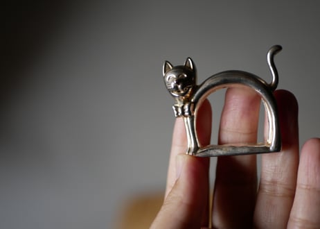 ねこのナプキンリング　フランスヴィンテージ　ブロカントのある暮らし　ブロカント