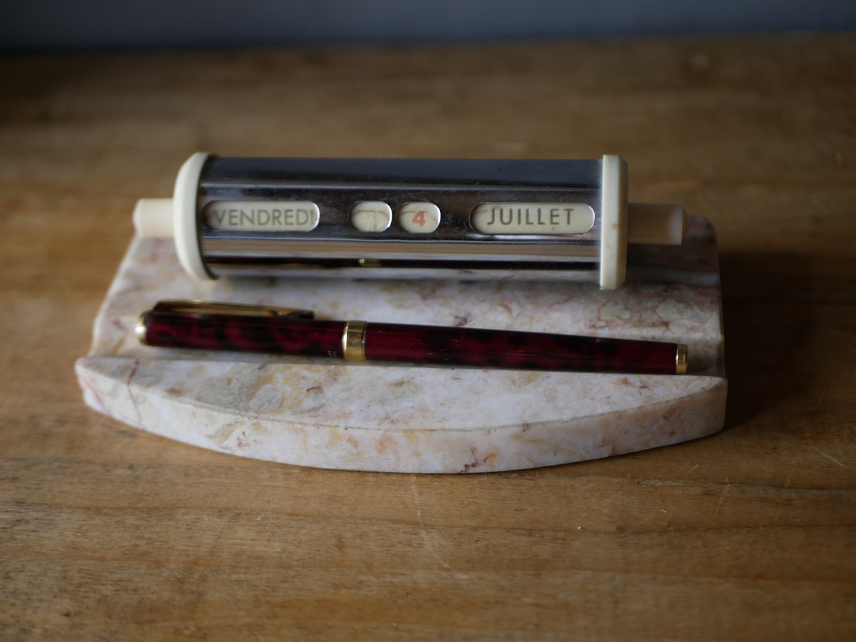 フランスアンティーク ヴィンテージ 卓上カレンダー フランス語 大理石 フランスアンティーク ヴィンテージ 卓上カレンダー フランス語