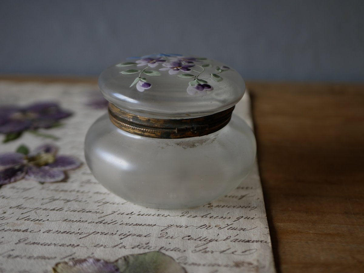 フランス1900s'ボンボニエール エナメルハンドペイント(花絵) フランス1900s'ボンボニエール エナメルハンドペイント(花絵)