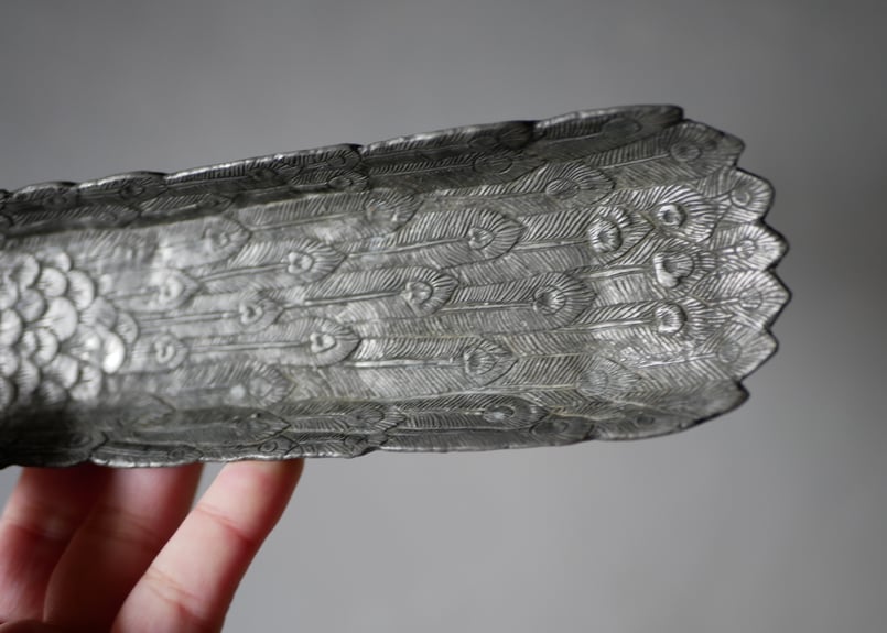 孔雀のヴィドポシェ 小物トレイ フランスアンティーク ブロカントの