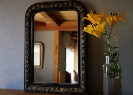 貴婦人のミラー蛇革三面鏡フランスアンティークアンティークのある暮らし