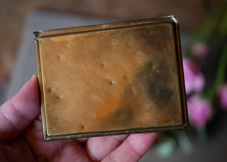 Metal box for stamps