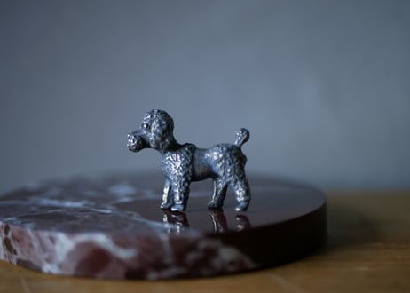 no.4 犬のフィギュリン ピューター フランスヴィンテージ ブロカント