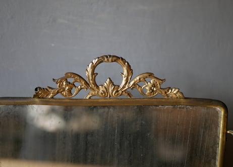 貴婦人のミラー　蛇革　三面鏡　オルモル　フランスアンティーク　アンティークのある暮らし