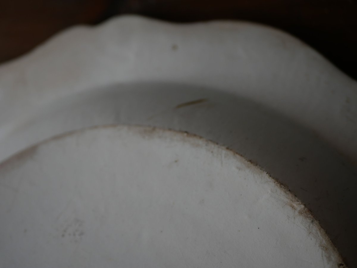 montereau モントロー 花リム plate フランスアンティーク montereau モントロー 花リム plate フランスアンティーク