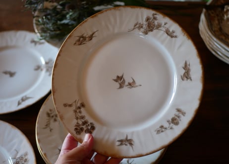 STOCK→1   リモージュ LIMOGES ツバメプレート D.E.F  フランスアンティーク