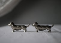 残り→１　ピューター製　犬のカトラリーレスト　フランスアンティーク　ブロカントのある暮らし