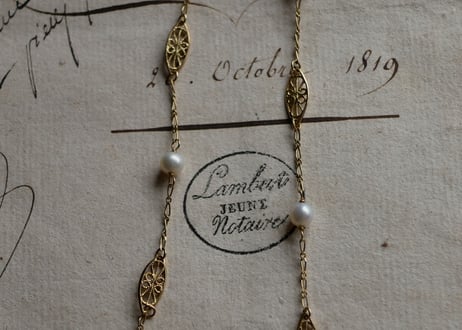18K pearl＆filigree Necklace