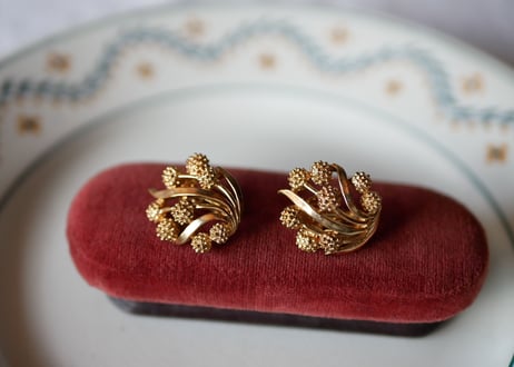 mimosa earrings, CROWN TRIFARI GOLD