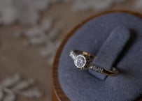 【御予約品 RESERVED / FR-30】 フランスアンティーク K18 天然ダイヤモンド　アンティークリング