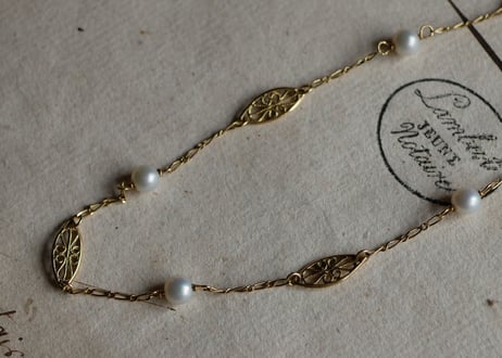 18K pearl＆filigree Necklace