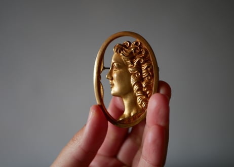 Bronze Face Brooch