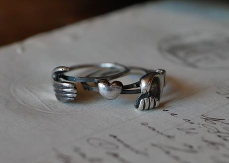 fede ring, sterling silver
