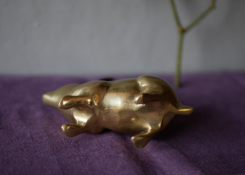 ブロンズ製 うさぎ オブジェ ペーパーウェイト フランスアンティーク