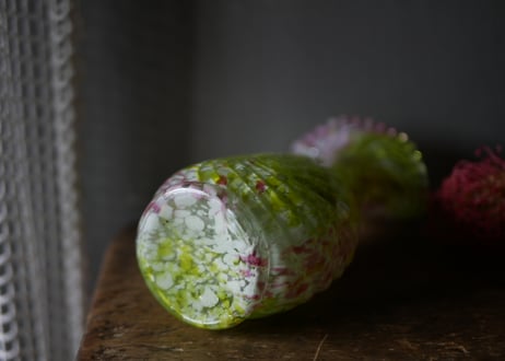 クリシー　花瓶　花器　イエローべース　フランスヴィンテージ　ブロカントのある暮らし