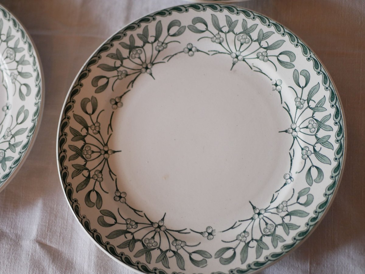 Stock→5 平皿 ヤドリギ フランスアンティーク 宿り木 brocante | maman