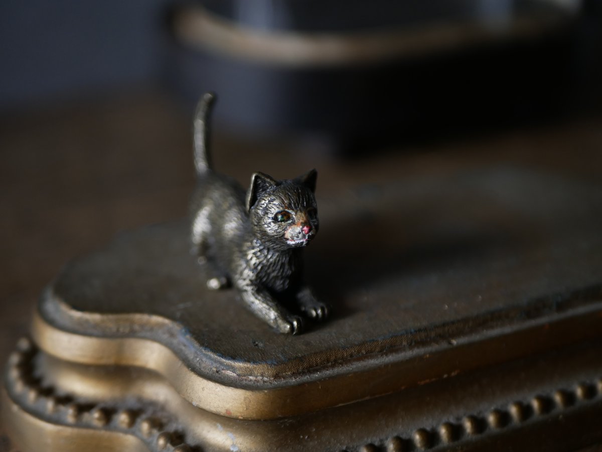 yu_and_a【き1】30 フランスアンティーク　ブロンズ　猫 ブロンズ製 猫 オブジェ パリ フランスアンティーク アンティークの