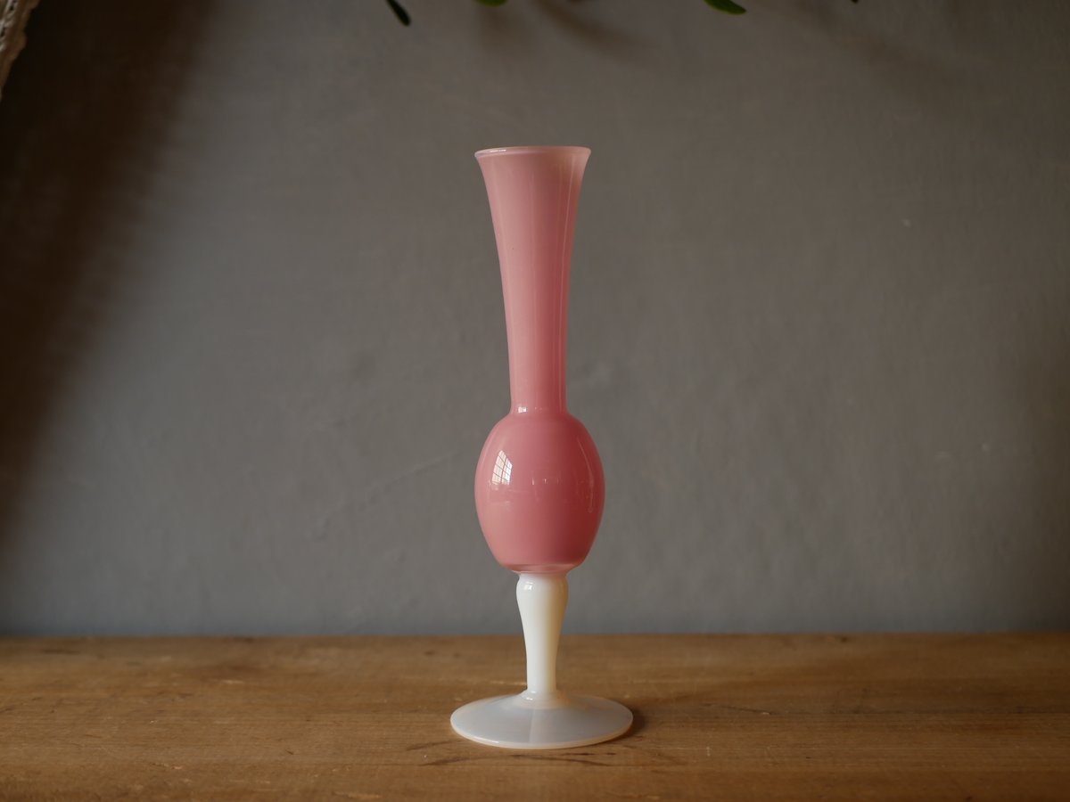 クリシー　オパリンガラス　フラワーベース　フランスアンティーク　ブロカント クリシー オパリンガラス フラワーベース フランスアンティーク