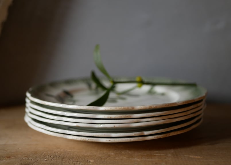 宿り木 ヤドリギ アンティークプレート デザートプレート ブロカントの