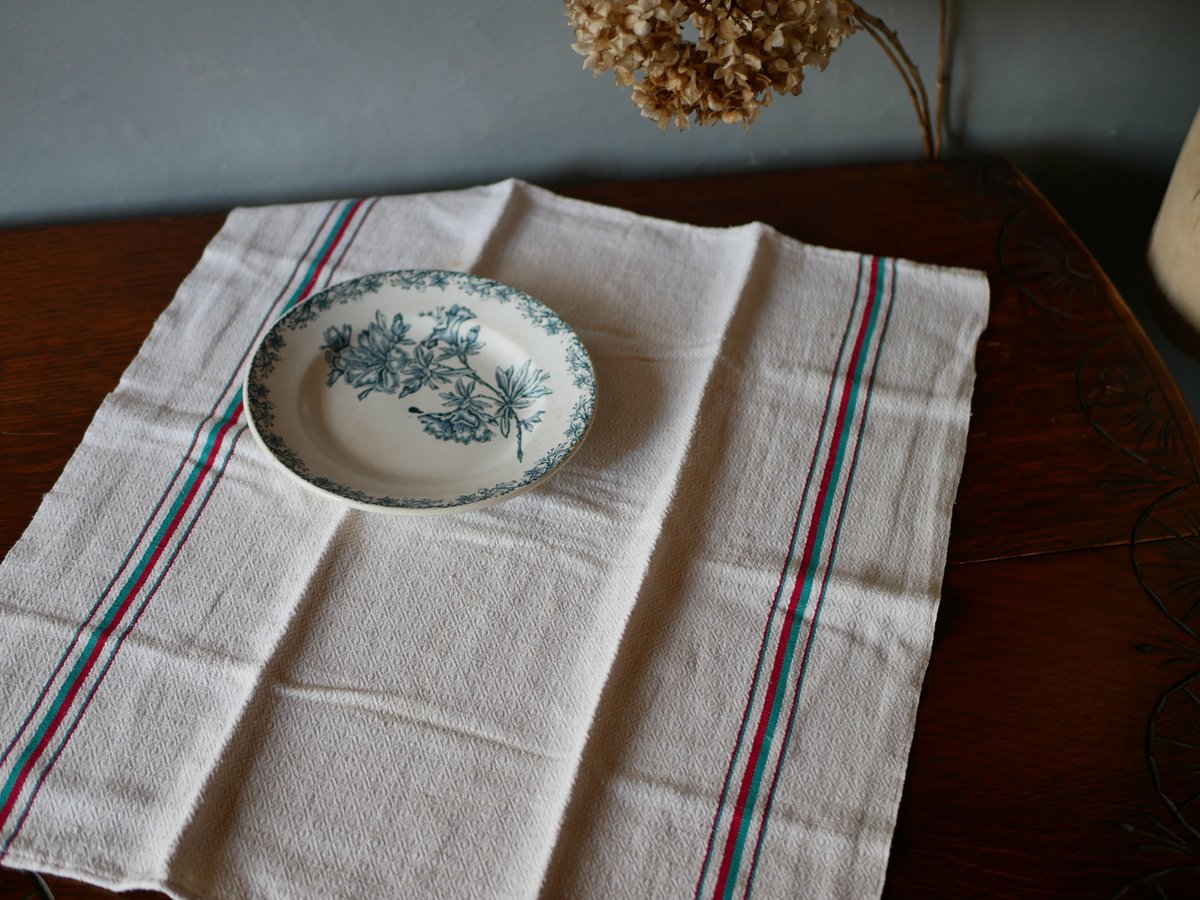 STOCK→2 バスクリネン トーション フランスアンティーク