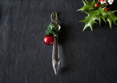 カットガラス　シャンデリアパーツ　オーナメント　クリスマス　フランスアンティーク
