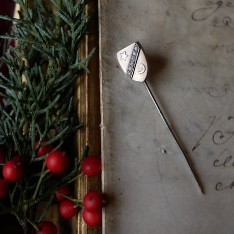 ヴィンテージ グラスストーン ハットピン ヴィンテージ グラスストーン