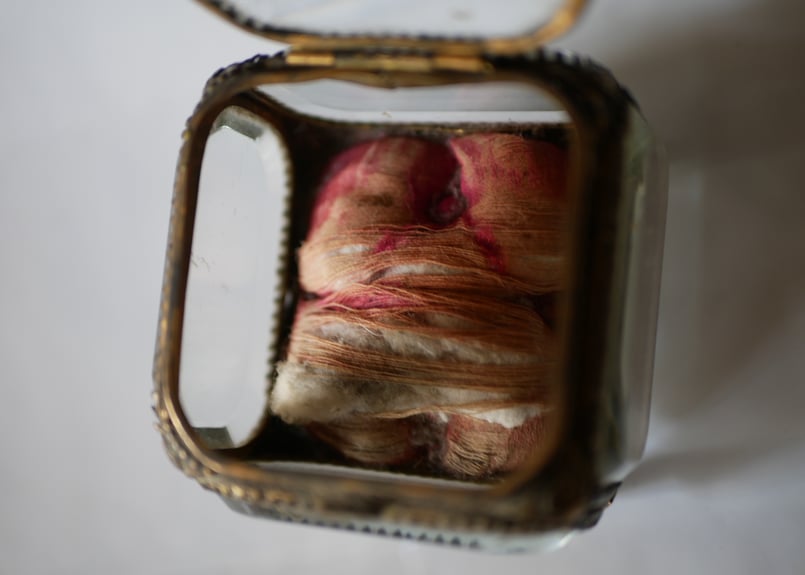 フランスアンティーク ジュエリーボックス 真鍮 装飾 ベベルガラス 面取り フランス アンティーク ベベルガラス 面取りガラス ジュエリー