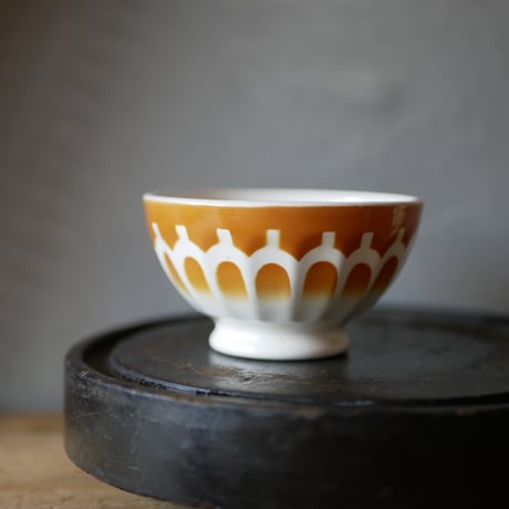 うろこ柄　ミニ　カフェオレボウル　フランスアンティーク　ブロカントのある暮らし