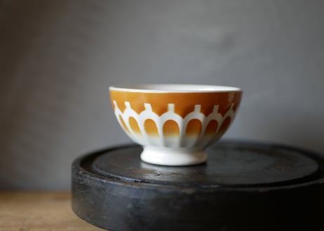 うろこ柄　ミニ　カフェオレボウル　フランスアンティーク　ブロカントのある暮らし