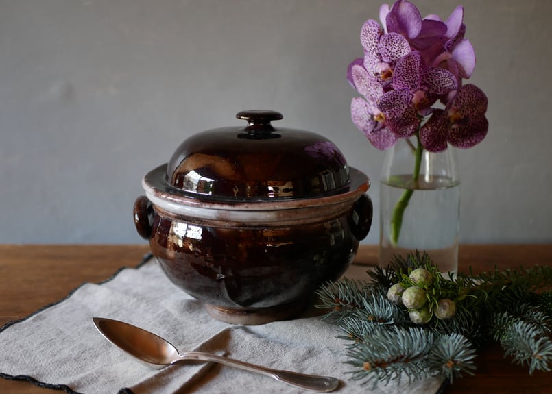 フランスアンティーク キュノワール スーピエール スープポット